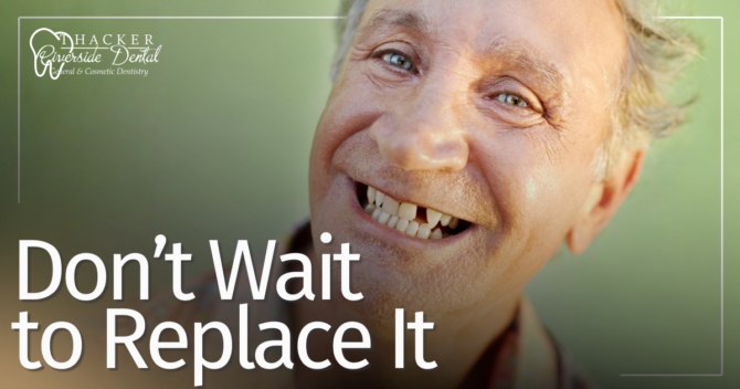 Man smiling with a missing tooth
